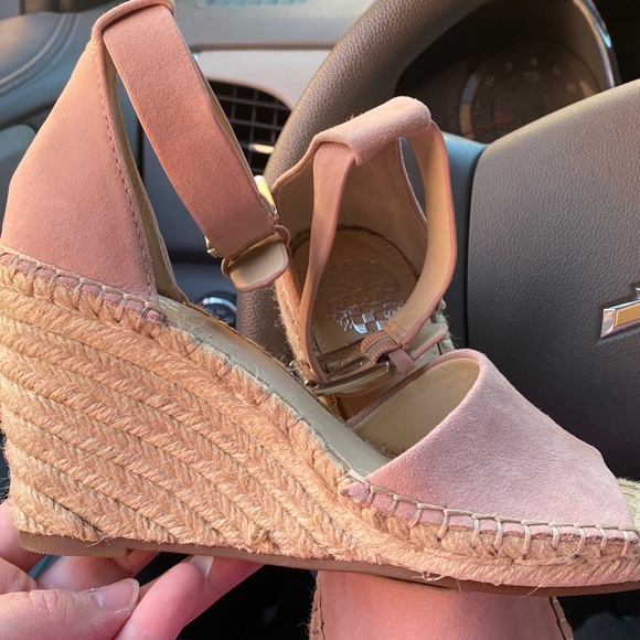 Vince Camuto Blush Pink Espadrilles Wedges 6M 36.5 Sandals Shoes NWOT - Picture 6 of 9